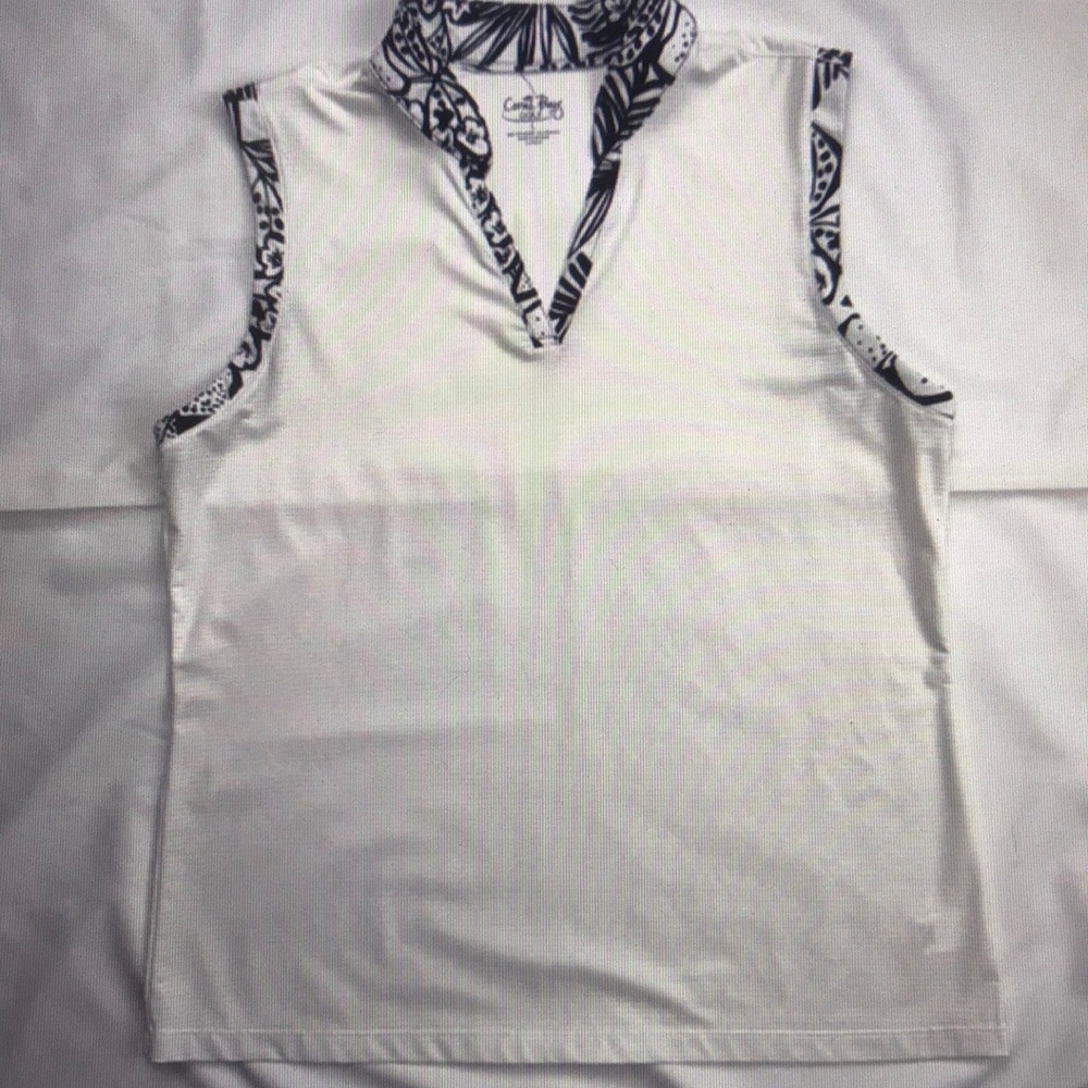 Corral White and Black Patterned Sleeveless Top